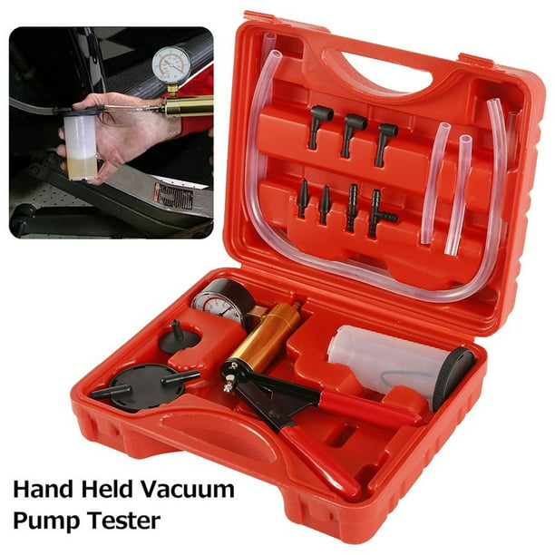 2In 1 Hand Held Vacuum Pump Brake Tester Bleeder Set Bleed Kit w/2 Measuring Cup